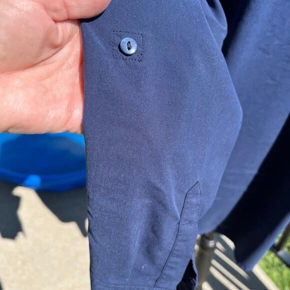 CHICO’s navy button down shirt, long sleeve. Women's size 2, (L-12) - Picture 8 of 9